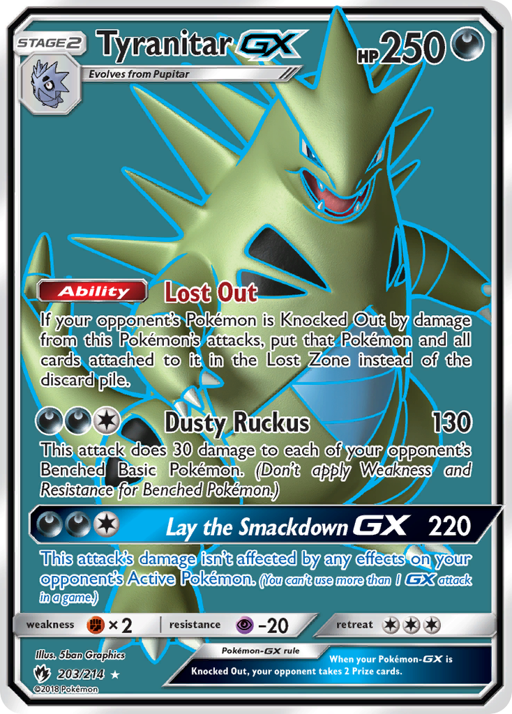 Tyranitar GX (203/214) [Sun & Moon: Lost Thunder] | Good Games Modbury