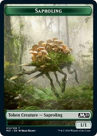 Saproling // Zombie Double-Sided Token [Core Set 2021 Tokens] | Good Games Modbury