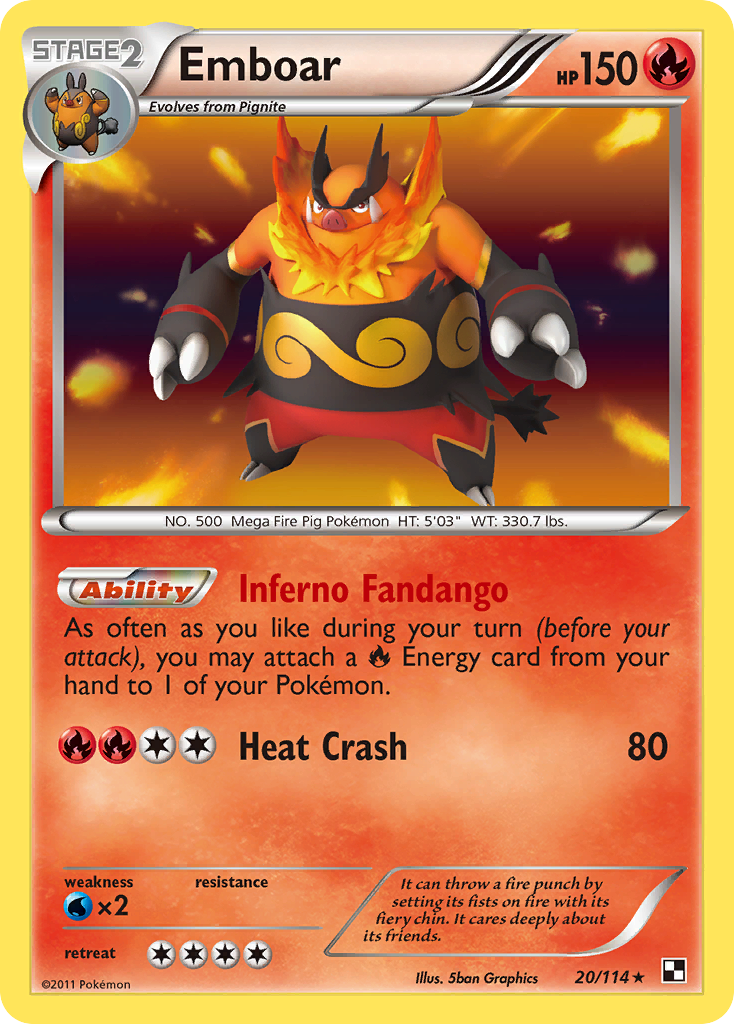 Emboar (20/114) [Black & White: Base Set] | Good Games Modbury