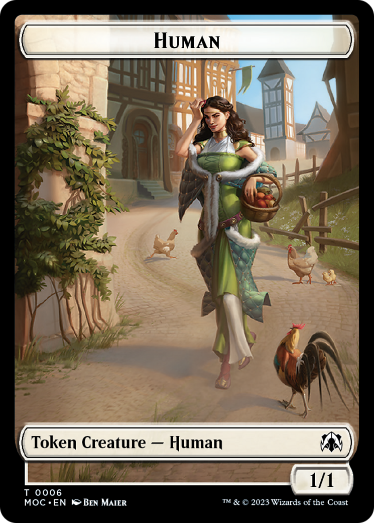 Zombie Knight // Human (6) Double-Sided Token [March of the Machine Commander Tokens] | Good Games Modbury