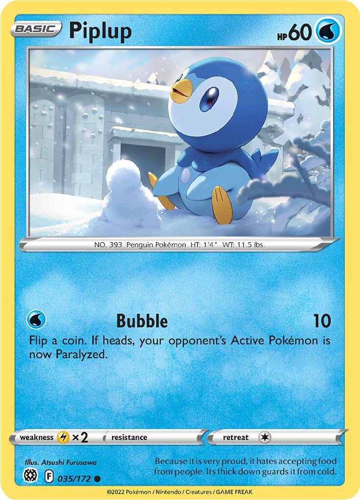Piplup (035/172) [Sword & Shield: Brilliant Stars] | Good Games Modbury