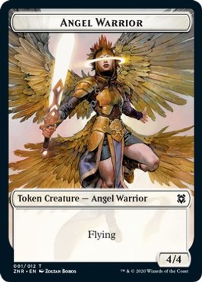 Angel Warrior // Shark Double-Sided Token [Challenger Decks 2021 Tokens] | Good Games Modbury