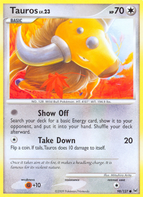 Tauros (98/127) [Platinum: Base Set] | Good Games Modbury