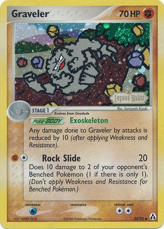 Graveler (34/92) (Stamped) [EX: Legend Maker] | Good Games Modbury