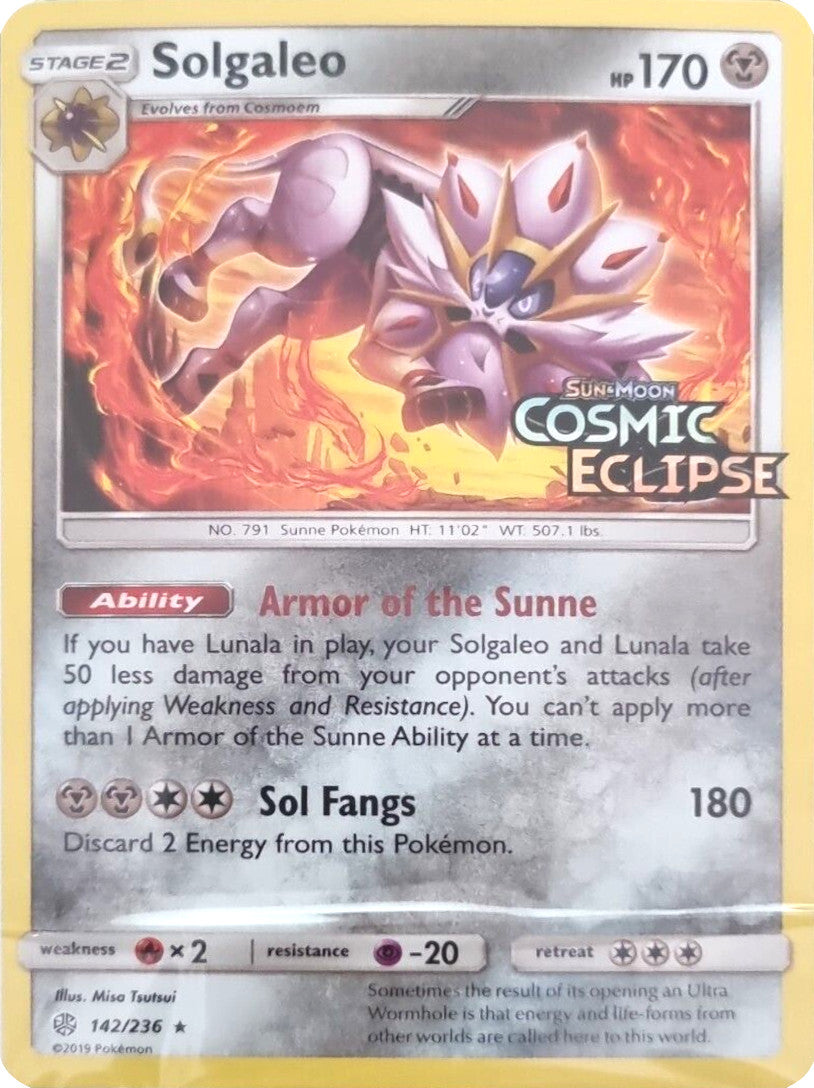 Solgaleo (142/236) (Cosmic Eclipse Stamped) [Sun & Moon: Cosmic Eclipse] | Good Games Modbury