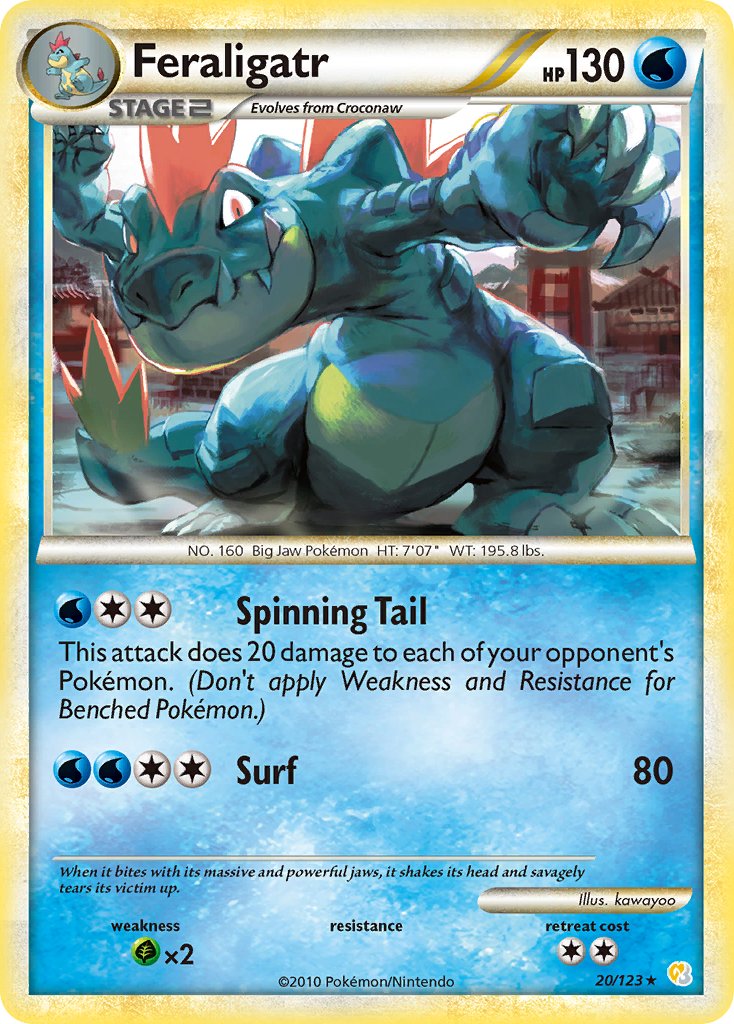 Feraligatr (20/123) (Theme Deck Exclusive) [HeartGold & SoulSilver: Base Set] | Good Games Modbury