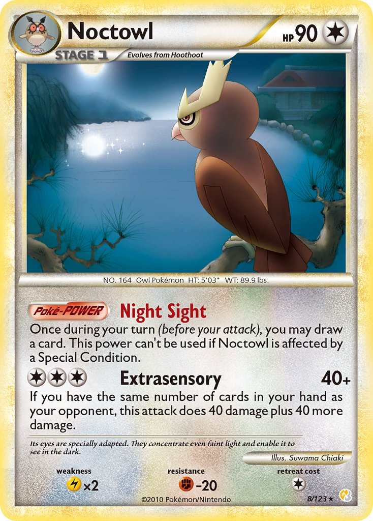 Noctowl (8/123) (Theme Deck Exclusive) [HeartGold & SoulSilver: Base Set] | Good Games Modbury