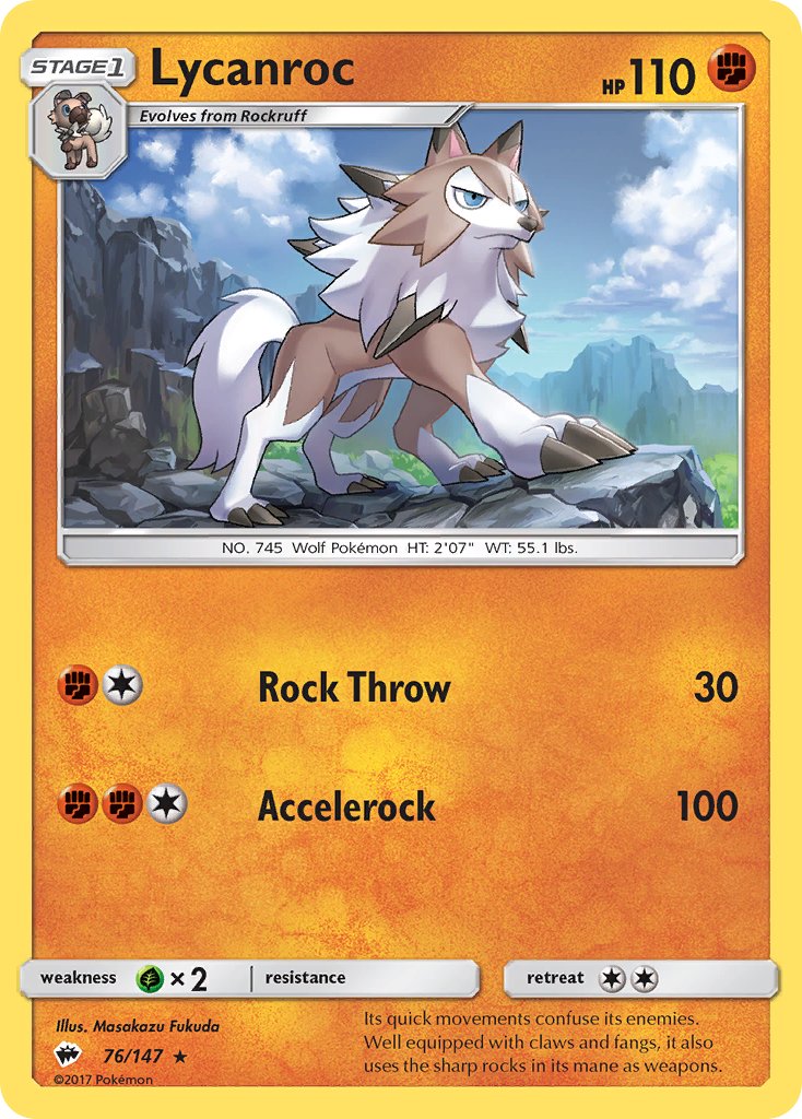 Lycanroc (76/147) (Theme Deck Exclusive) [Sun & Moon: Burning Shadows] | Good Games Modbury