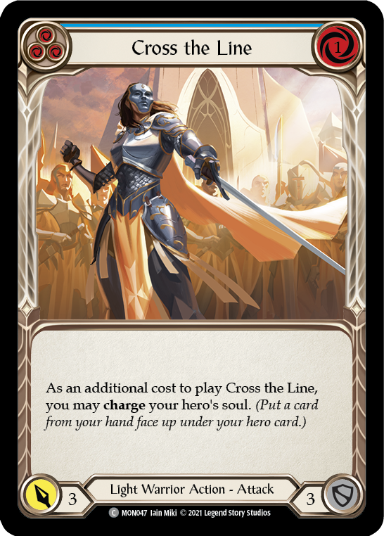 Cross the Line (Blue) [MON047-RF] (Monarch)  1st Edition Rainbow Foil | Good Games Modbury
