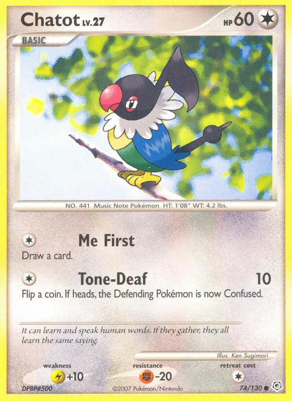 Chatot (74/130) [Diamond & Pearl: Base Set] | Good Games Modbury