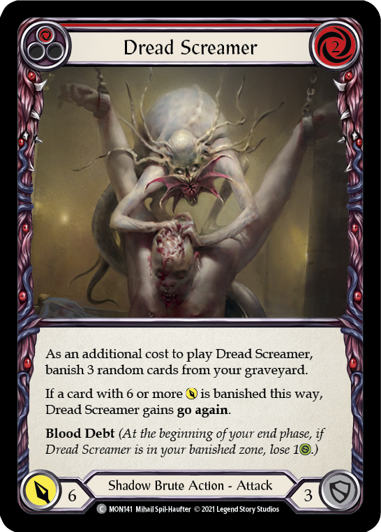 Dread Screamer (Red) [MON141-RF] (Monarch)  1st Edition Rainbow Foil | Good Games Modbury