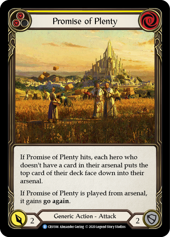 Promise of Plenty (Yellow) [CRU184] (Crucible of War)  1st Edition Rainbow Foil | Good Games Modbury