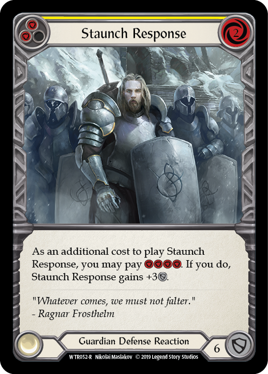 Staunch Response (Yellow) [WTR052-R] (Welcome to Rathe)  Alpha Print Normal | Good Games Modbury