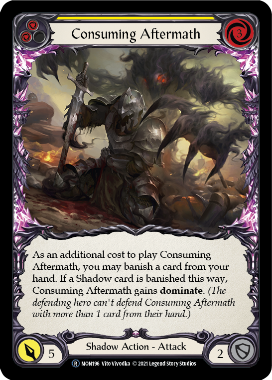 Consuming Aftermath (Yellow) [U-MON196-RF] (Monarch Unlimited)  Unlimited Rainbow Foil | Good Games Modbury