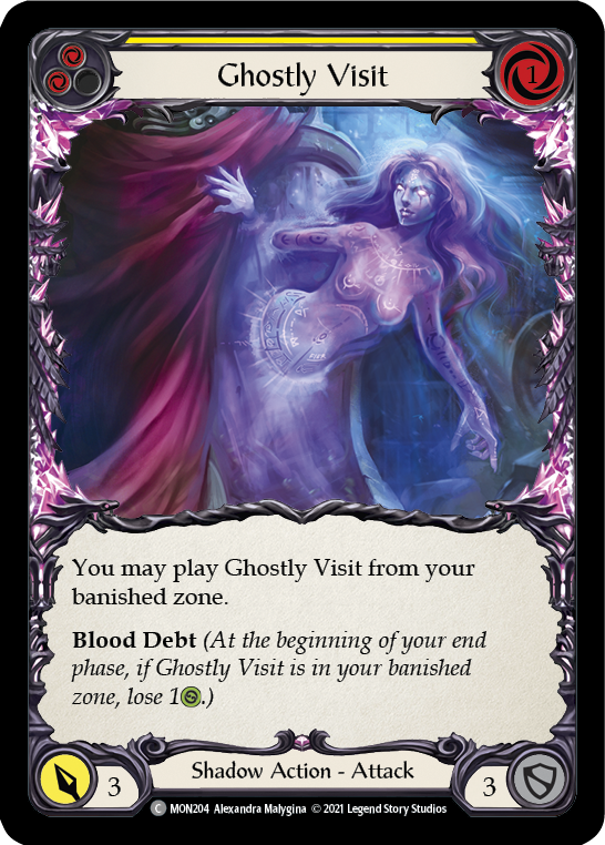 Ghostly Visit (Yellow) [MON204-RF] (Monarch)  1st Edition Rainbow Foil | Good Games Modbury