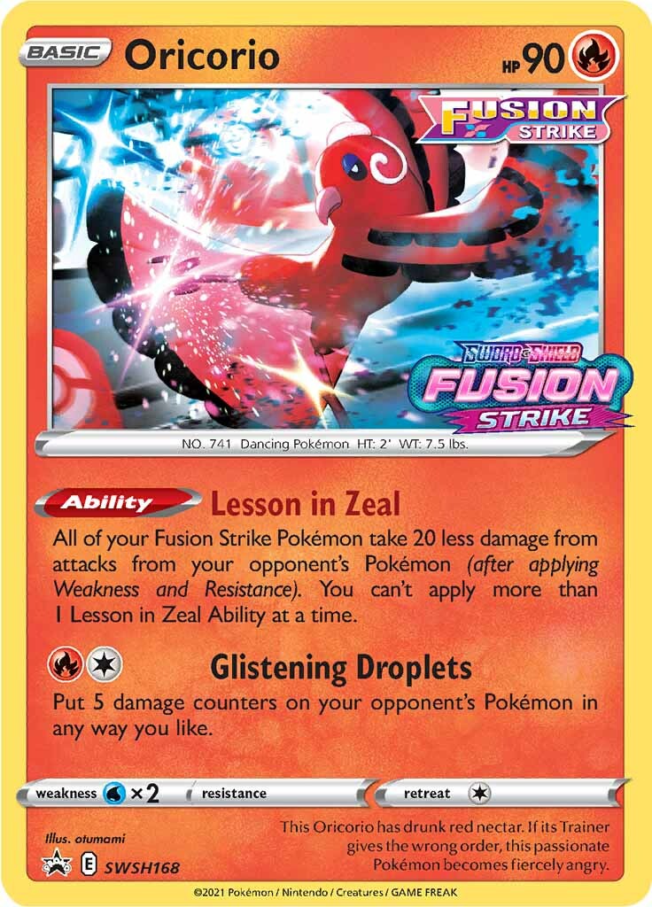 Oricorio (SWSH168) (Prerelease Promo) [Sword & Shield: Black Star Promos] | Good Games Modbury