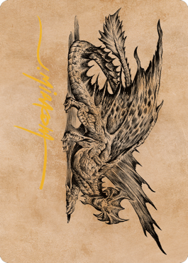 Ancient Brass Dragon Art Card (49) (Gold-Stamped Signature) [Commander Legends: Battle for Baldur's Gate Art Series] | Good Games Modbury