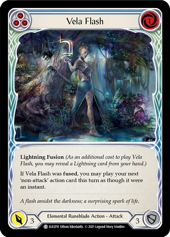 Vela Flash (Blue) [ELE078] (Tales of Aria)  1st Edition Rainbow Foil | Good Games Modbury