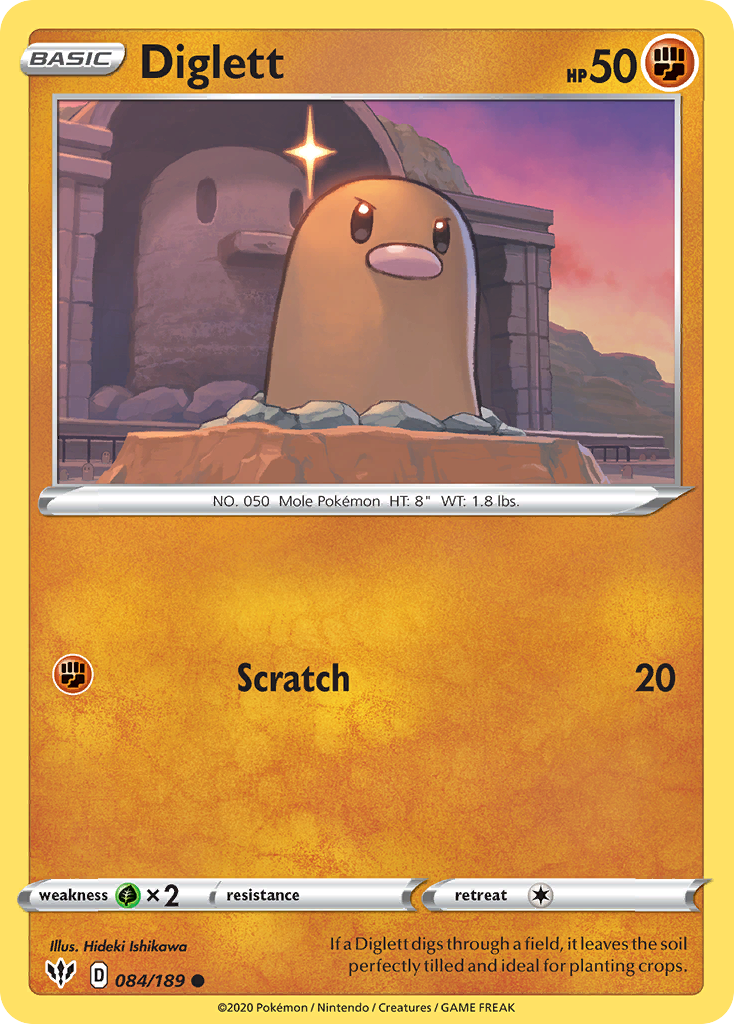 Diglett (084/189) [Sword & Shield: Darkness Ablaze] | Good Games Modbury