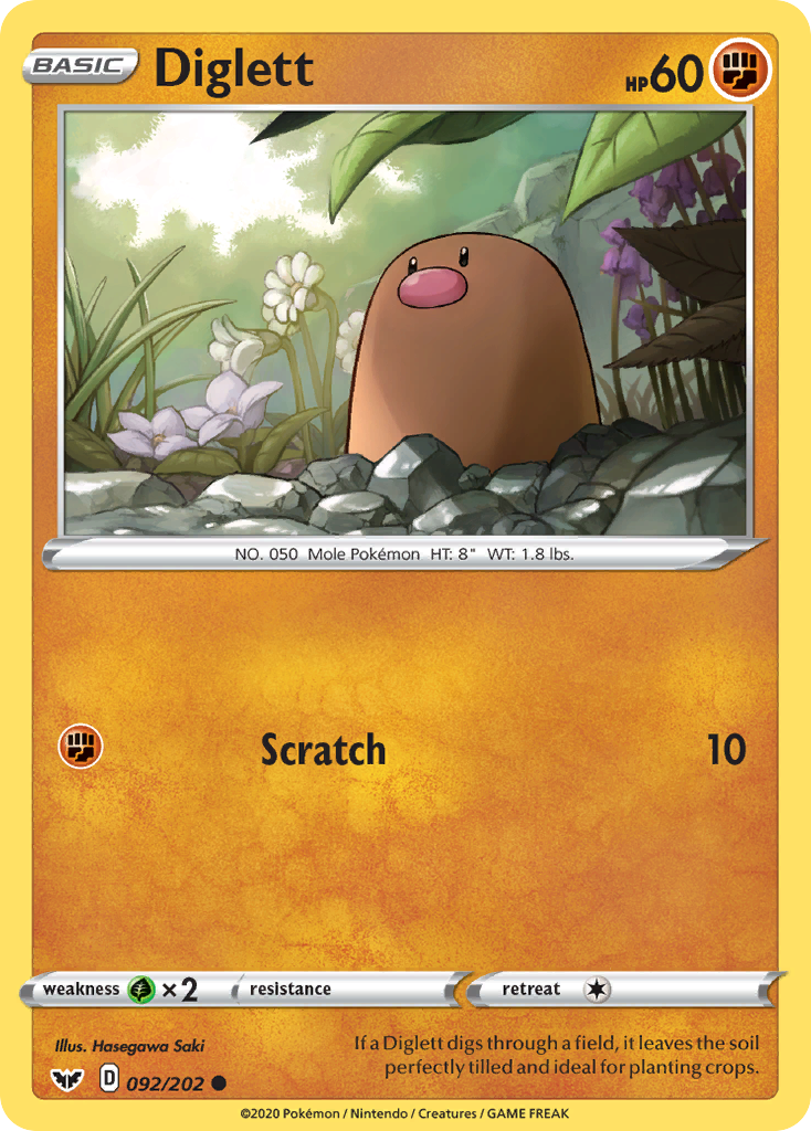 Diglett (092/202) [Sword & Shield: Base Set] | Good Games Modbury