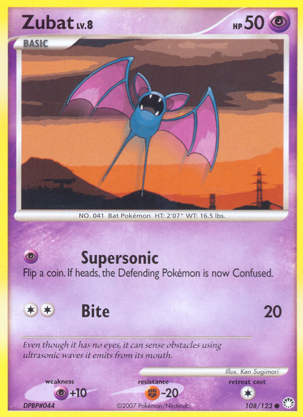 Zubat (108/123) [Diamond & Pearl: Mysterious Treasures] | Good Games Modbury