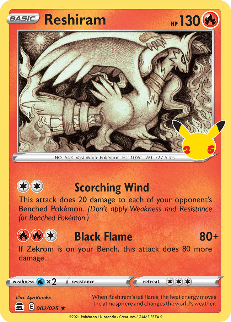 Reshiram (002/025) [Celebrations: 25th Anniversary] | Good Games Modbury