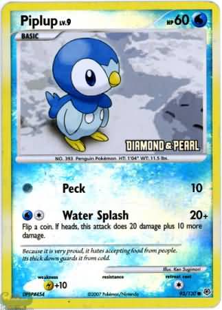 Piplup (93/130) [Burger King Promos: 2008 Collection] | Good Games Modbury