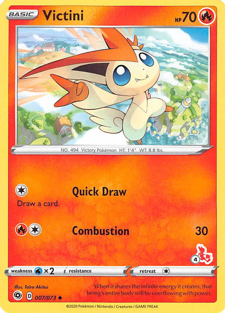 Victini (007/073) (Cinderace Stamp #4) [Battle Academy 2022] | Good Games Modbury