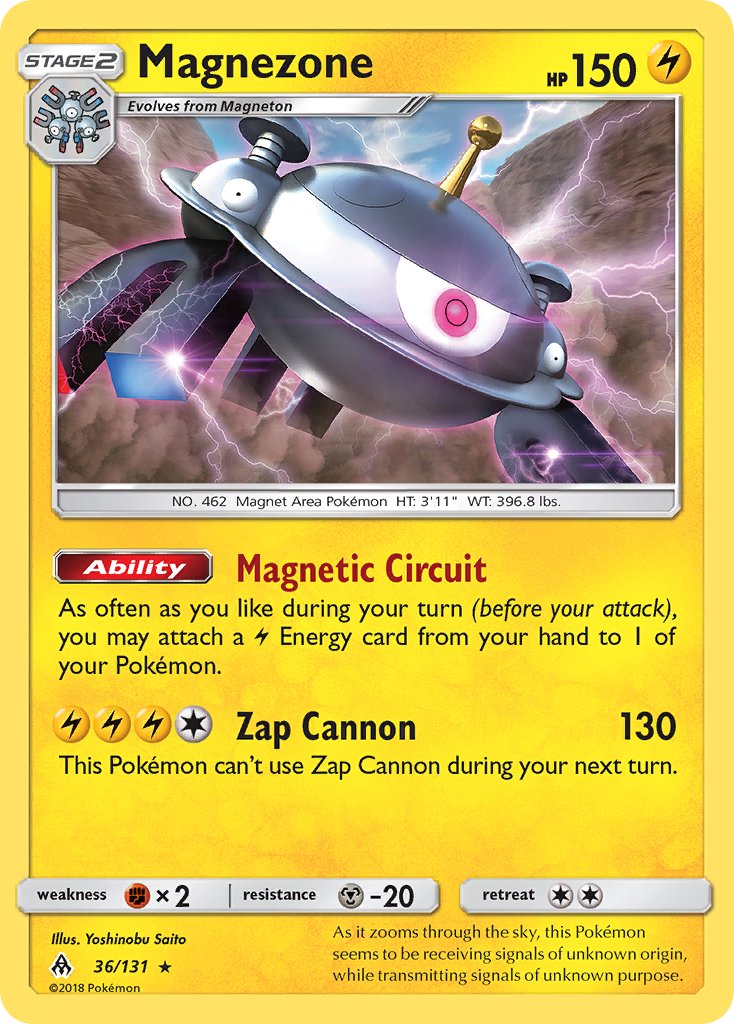 Magnezone (36/131) (Prerelease Kit Exclusive) (Theme Deck Exclusive) [Sun & Moon: Forbidden Light] | Good Games Modbury