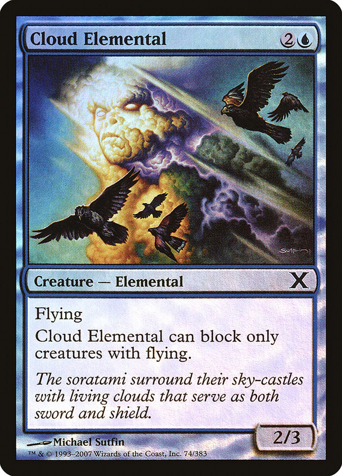 Cloud Elemental (Premium Foil) [Tenth Edition] | Good Games Modbury