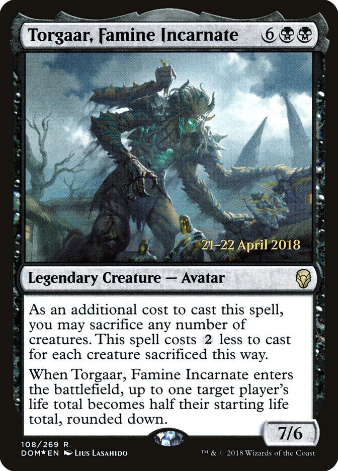 Torgaar, Famine Incarnate [Dominaria Prerelease Promos] | Good Games Modbury