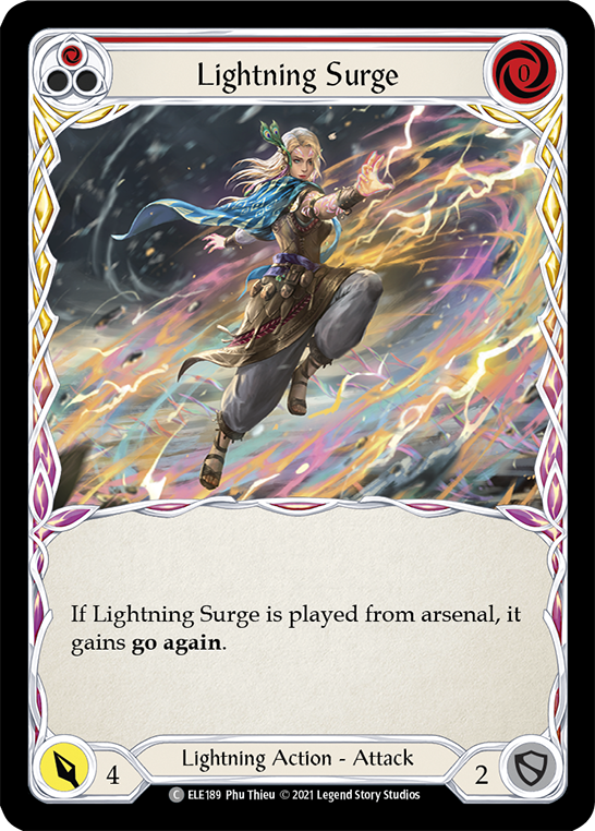 Lightning Surge (Red) [ELE189] (Tales of Aria)  1st Edition Rainbow Foil | Good Games Modbury