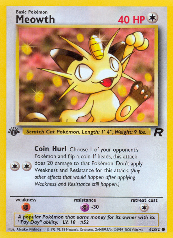 Meowth (62/82) [Team Rocket 1st Edition] | Good Games Modbury