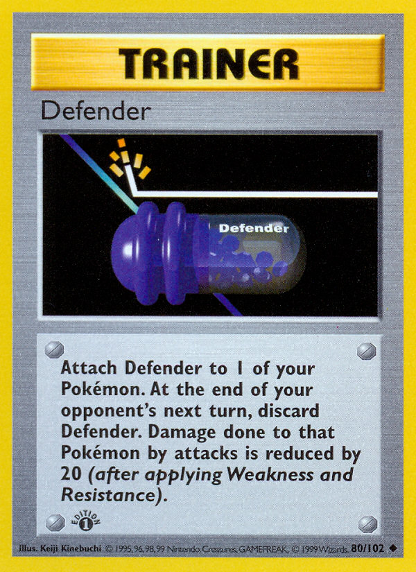 Defender (80/102) (Shadowless) [Base Set 1st Edition] | Good Games Modbury