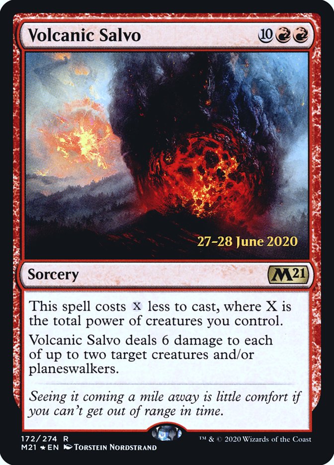 Volcanic Salvo [Core Set 2021 Prerelease Promos] | Good Games Modbury