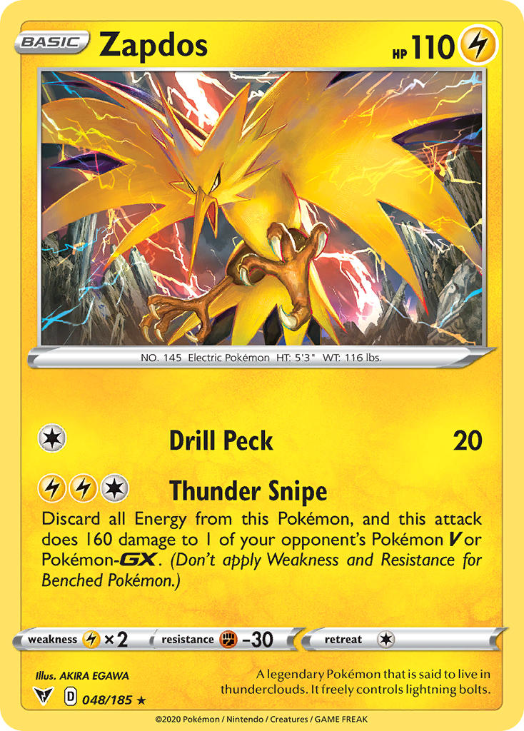 Zapdos (048/185) [Sword & Shield: Vivid Voltage] | Good Games Modbury