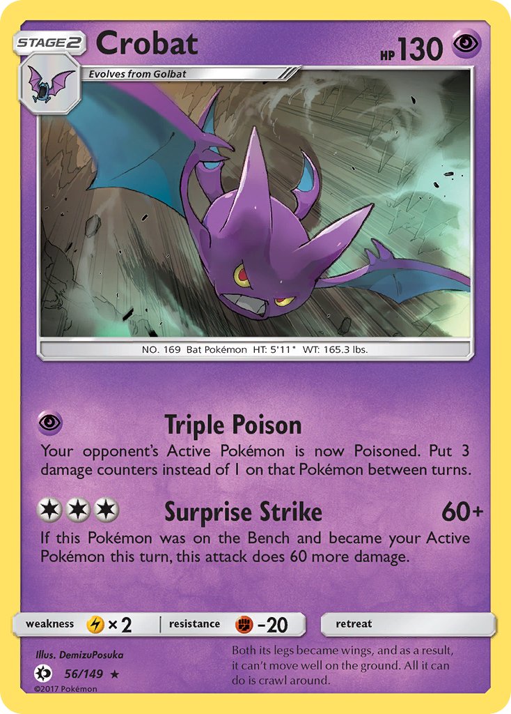 Crobat (56/149) (Cosmos Holo) (Blister Exclusive) [Sun & Moon: Base Set] | Good Games Modbury