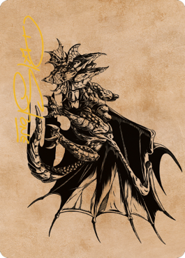 Ancient Copper Dragon Art Card (52) (Gold-Stamped Signature) [Commander Legends: Battle for Baldur's Gate Art Series] | Good Games Modbury