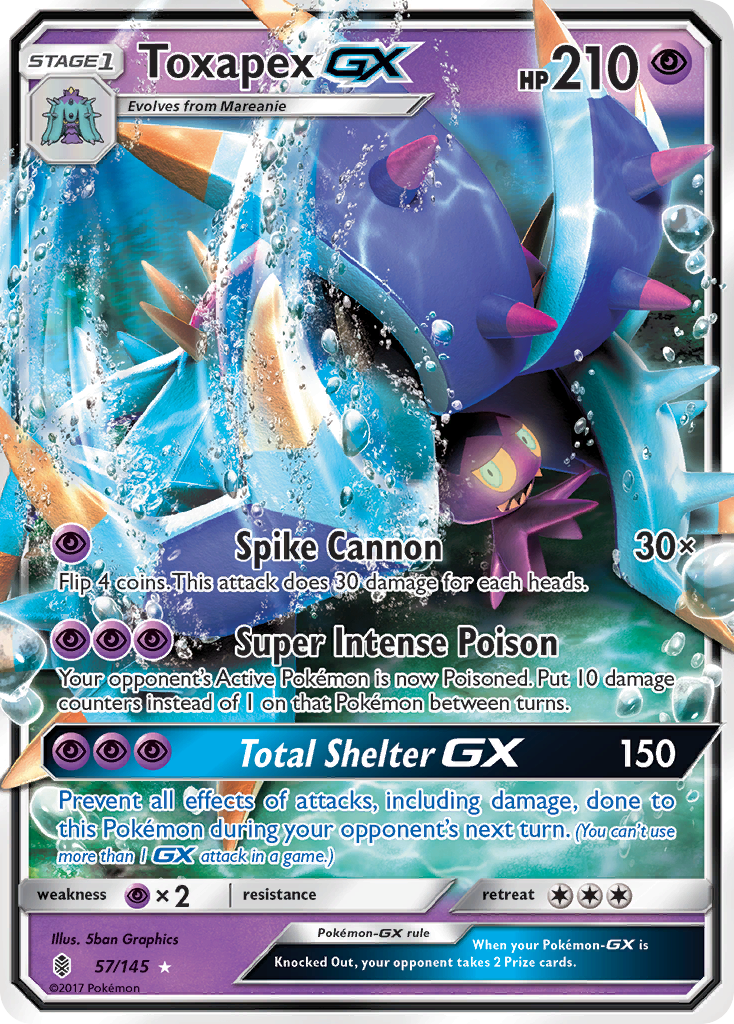 Toxapex GX (57/145) [Sun & Moon: Guardians Rising] | Good Games Modbury