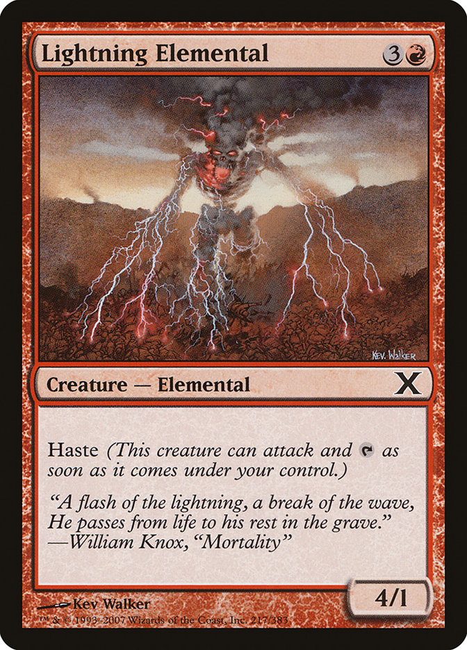 Lightning Elemental [Tenth Edition] | Good Games Modbury