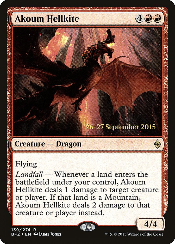 Akoum Hellkite [Battle for Zendikar Prerelease Promos] | Good Games Modbury