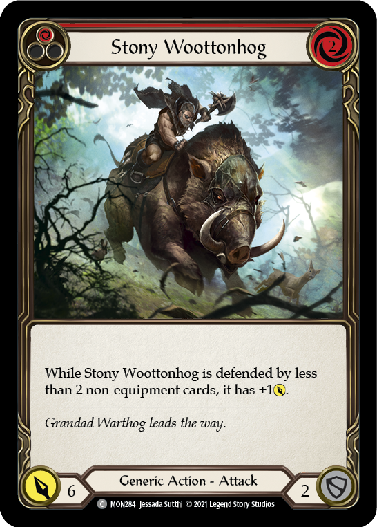Stony Woottonhog (Red) [MON284-RF] (Monarch)  1st Edition Rainbow Foil | Good Games Modbury