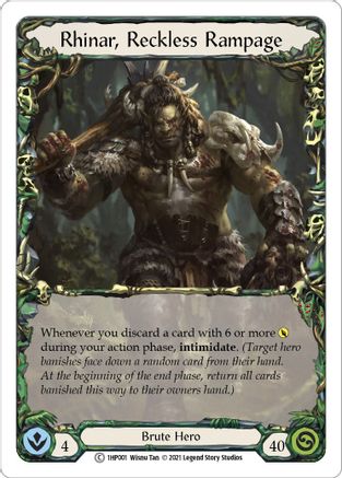 Rhinar, Reckless Rampage [1HP001] (History Pack 1) | Good Games Modbury