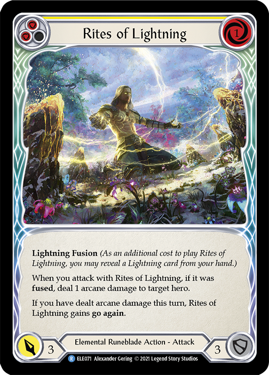 Rites of Lightning (Yellow) [ELE071] (Tales of Aria)  1st Edition Rainbow Foil | Good Games Modbury