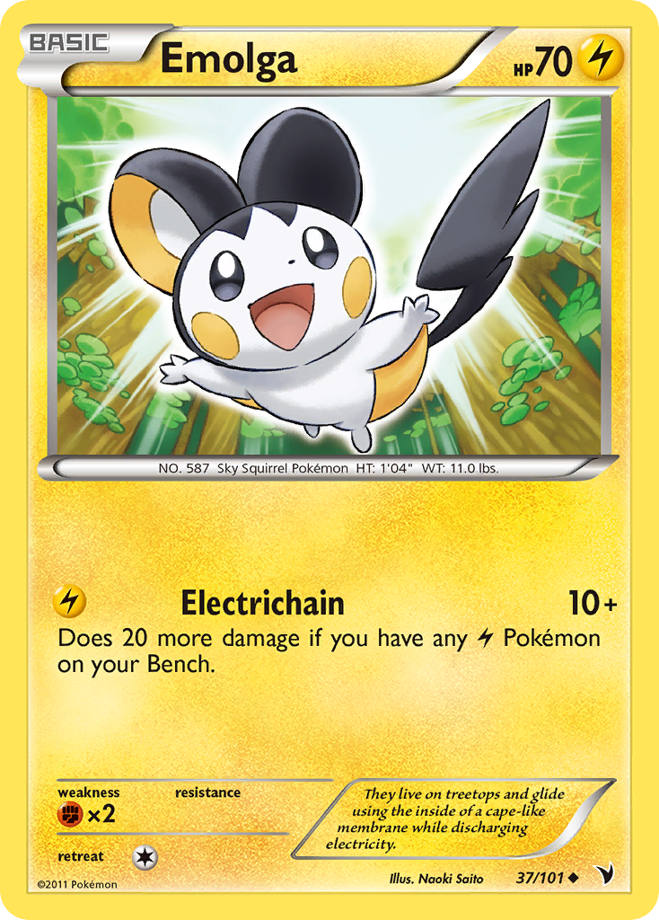 Emolga (37/101) [Black & White: Noble Victories] | Good Games Modbury