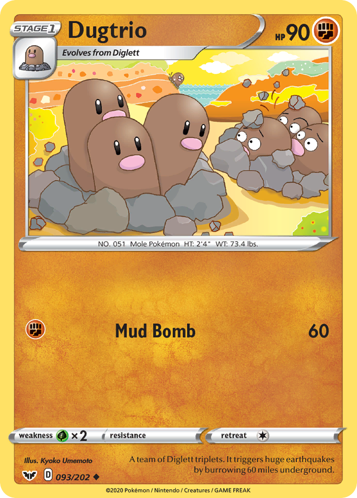 Dugtrio (093/202) [Sword & Shield: Base Set] | Good Games Modbury