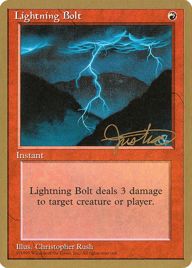 Lightning Bolt (Mark Justice) [Pro Tour Collector Set] | Good Games Modbury