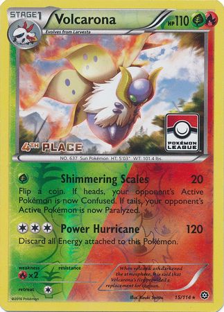 Volcarona (15/114) (League Promo 4th Place) [XY: Steam Siege] | Good Games Modbury