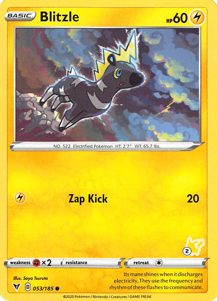 Blitzle (053/185) (Pikachu Stamp #2) [Battle Academy 2022] | Good Games Modbury