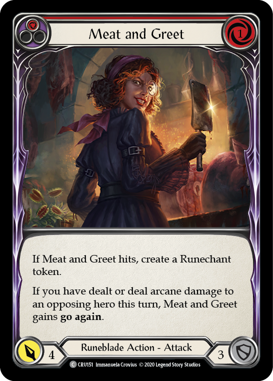 Meat and Greet (Red) [CRU151] (Crucible of War)  1st Edition Rainbow Foil | Good Games Modbury